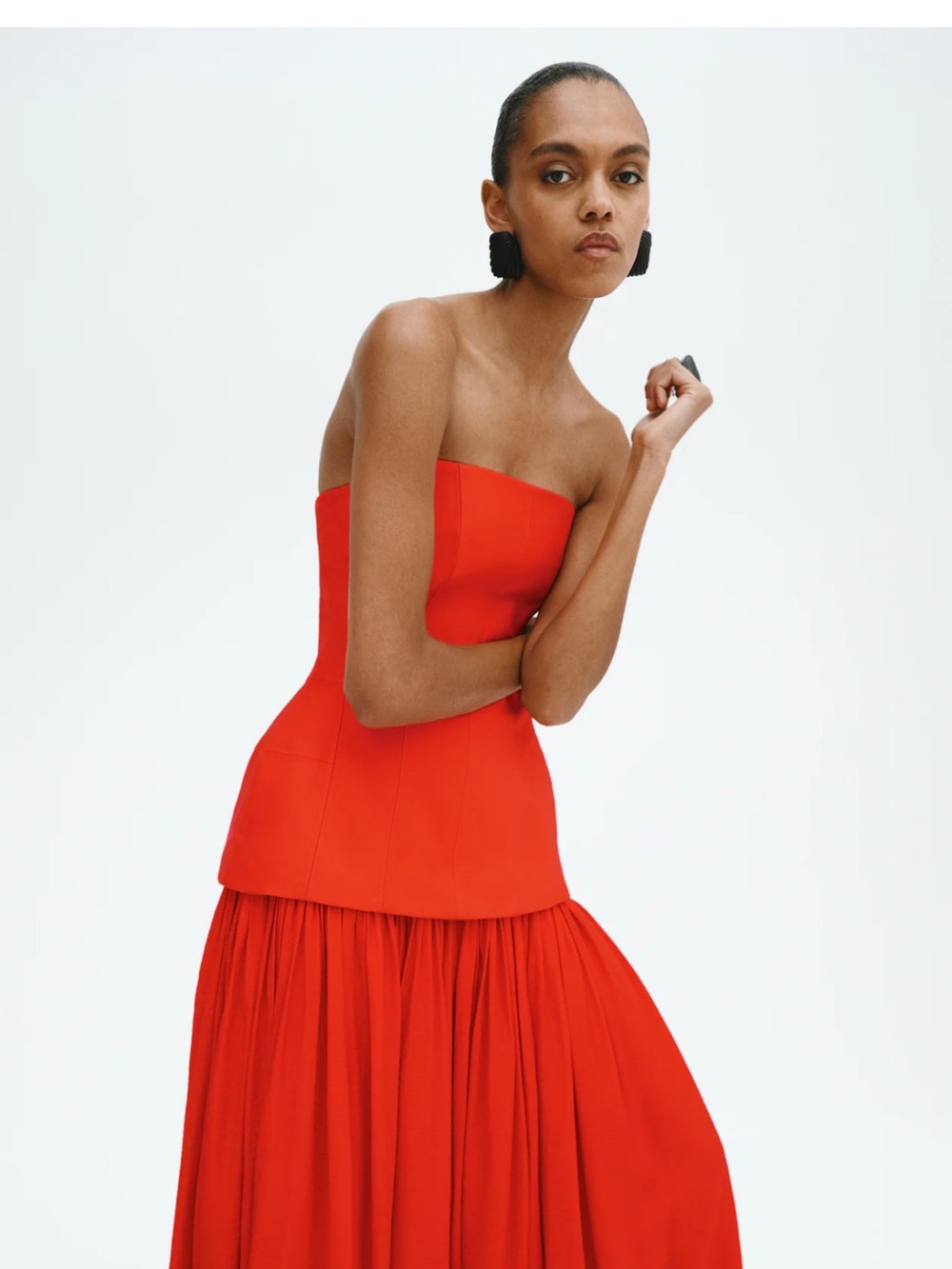 Strapless Red Evening Dress